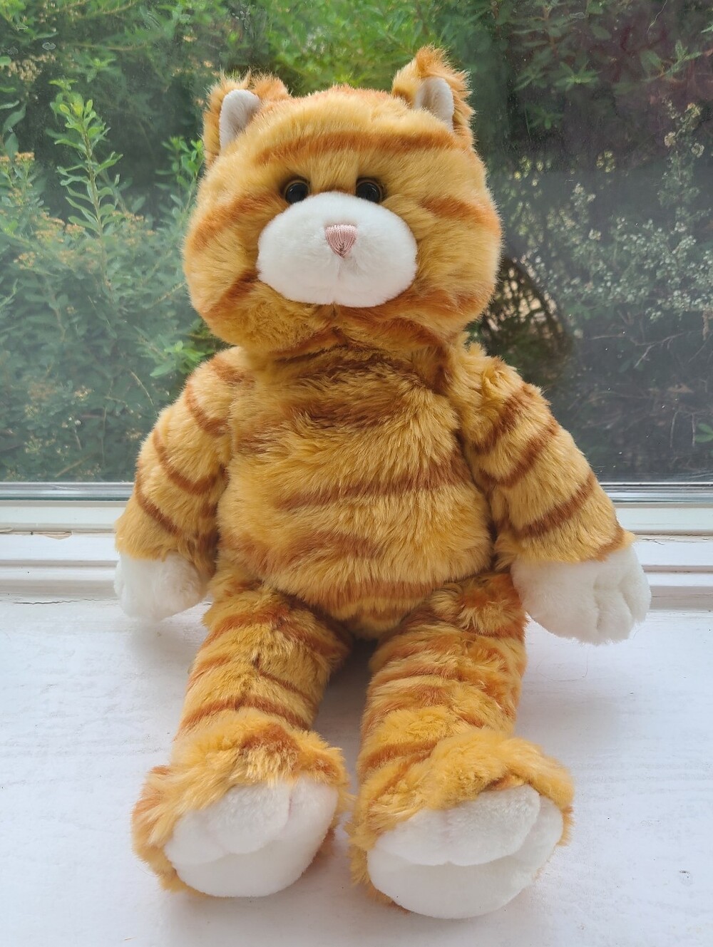 😺Build-A-Bear 2006 Orange Tabby Kitty Cat with Threaded Nose & Meow Sound Plush